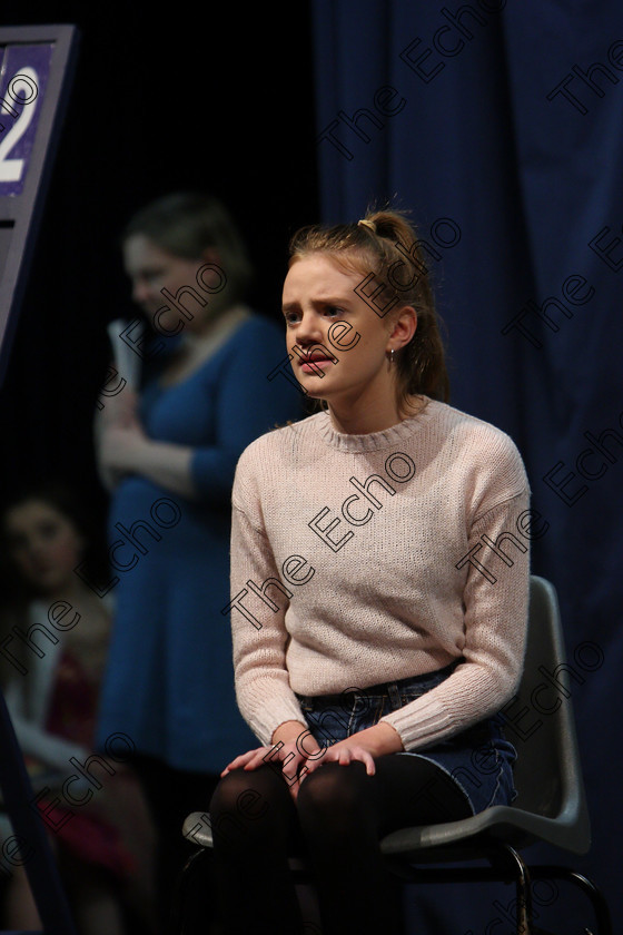 Feis08032018Thu04 
 4
Aisling OMahony performing I Think He Likes Me.
 Singing and School Choirs Class: 112: The C.A.D.A. Perpetual Trophy Solo Action Song 14 Years and Under Section 2 Feis Maiti 92nd Festival held in Fr. Mathew Hall. EEjob 06/03/2018 Picture: Gerard Bonus.