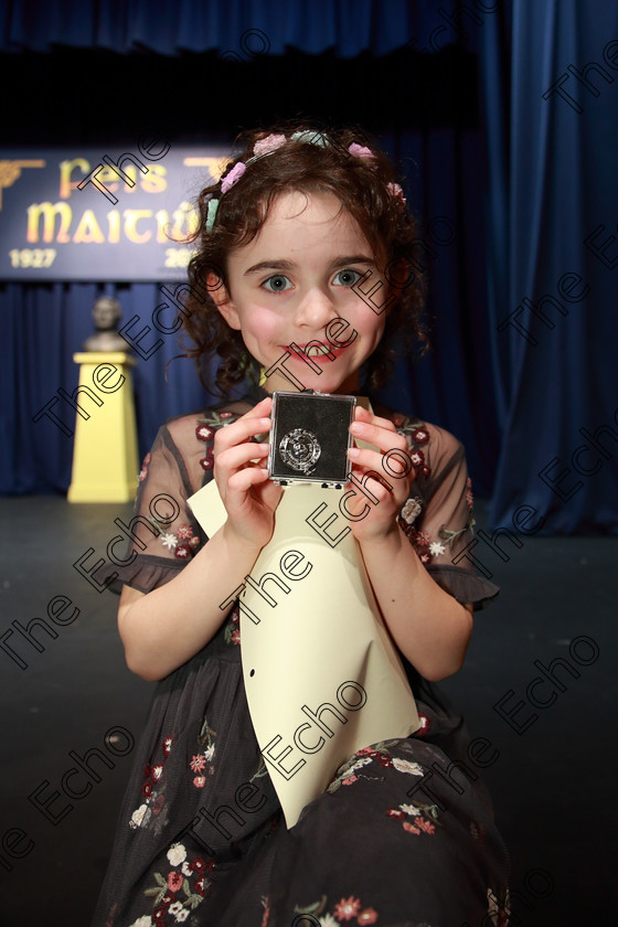 Feis23032019Sat51 
 51
Silver Medallist Emma Rose Harrington from Montonotte.

Class: 369: Solo Verse Speaking Girls 6 Years and Under Section 2 Either Ice Cone Island Bernard Lodge or Night Fright Marian Swinger.

Feis Maiti 93rd Festival held in Fr. Mathew Hall. EEjob 23/03/2019. Picture: Gerard Bonus.