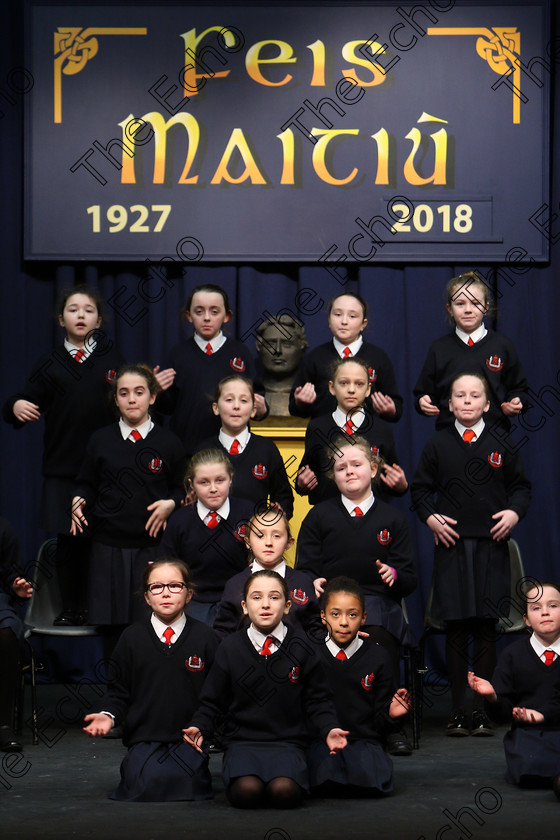 Feis23022018Fri23 
 15~31
St. Vincents 4th Class performing.
 Speech and Drama Class: 476: The Peg OMahony Memorial Perpetual Cup Choral Speaking 4th Class Feis Maiti 92nd Festival held in Fr. Mathew Hall. EEjob 23/02/2018 Picture: Gerard Bonus.