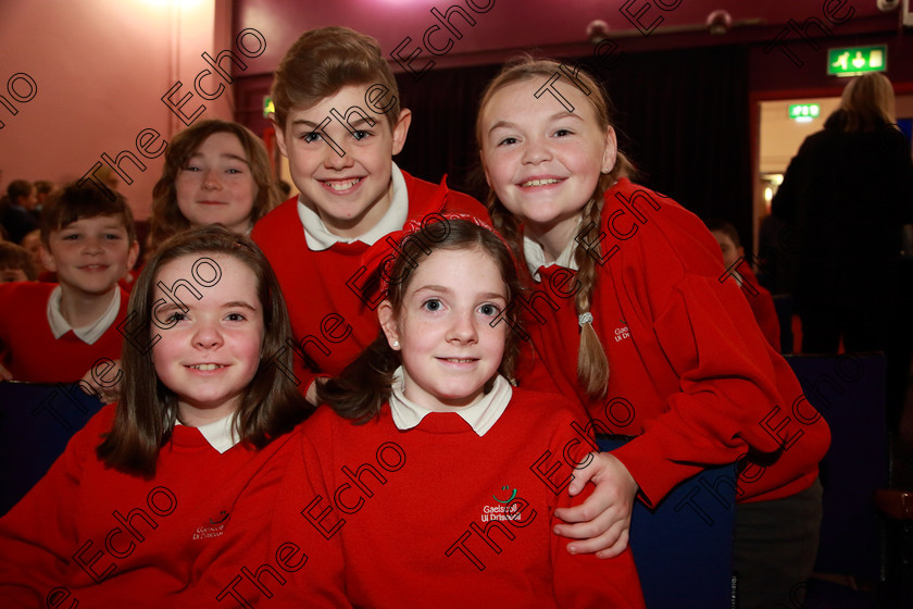 Feis28022019Thu34 
 34
Caoimhe N Loingsigh, Frankie Twomey, Matthew ODonoghue and Eimear ORourke from Gaelscoil U Drisceoil Glanmire.

Class: 85: The Soroptimist International (Cork) Perpetual Trophy and Bursary
Bursary Value 130 Unison or Part Choirs 13 Years and Under Two contrasting folk songs.

Feis Maiti 93rd Festival held in Fr. Mathew Hall. EEjob 28/02/2019. Picture: Gerard Bonus