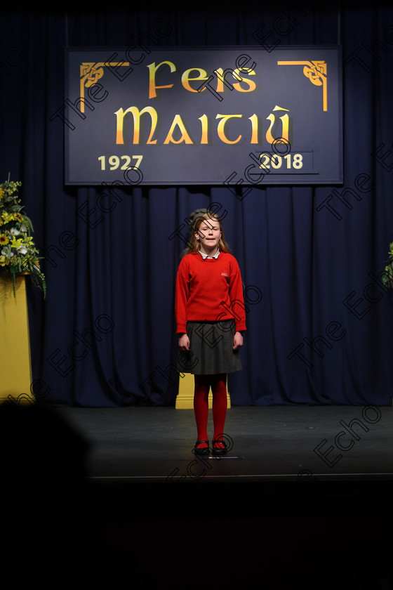 Feis12032018Mon20 
 20
Rebecca OSullivan from Dunkettle reciting her poem
 Speech and Drama Class: 365: Solo Verse Speaking Girls 10 Years and Under Section 4 Feis Maiti 92nd Festival held in Fr. Mathew Hall. EEjob 12/03/2018 Picture: Gerard Bonus