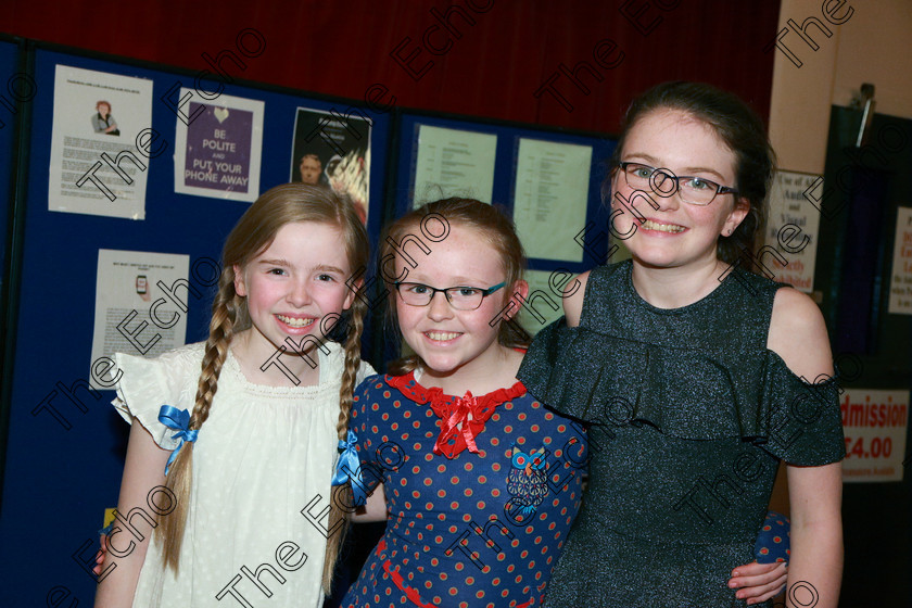 Feis21022018Wed46(2) 
 46
Performers Sophia Herlihy from Ballinhassig performed Aberfan Prediction with sisters Niamh and Sinead Roche from Greneagh who performed The Ugly Step Sisters and Cruella De Ville.
 Speech and Drama Class: 327: The Hartland Memorial Perpetual Trophy Dramatic Solo12 years and under section 3 Feis Maiti 92nd Festival held in Fr. Mathew Hall, EEjob 21/02/2018 Picture: Gerard Bonus.