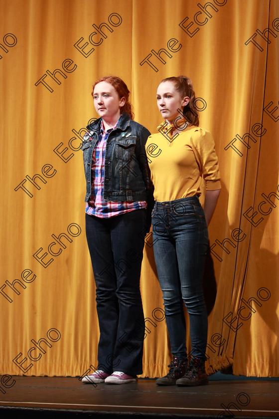 Feis14032019Thu52 
 52~53
Cerys Cash and Caroline Sweeney from Rathcormac performing The Real Queen of Hearts.

Class: 310: The Peg Hallahan Memorial Perpetual Trophy Dramatic Duo 14 Years and Under A Dramatic Scene not exceeding 10 minutes.

Feis Maiti 93rd Festival held in Fr. Mathew Hall. EEjob 14/03/2019. Picture: Gerard Bonus.