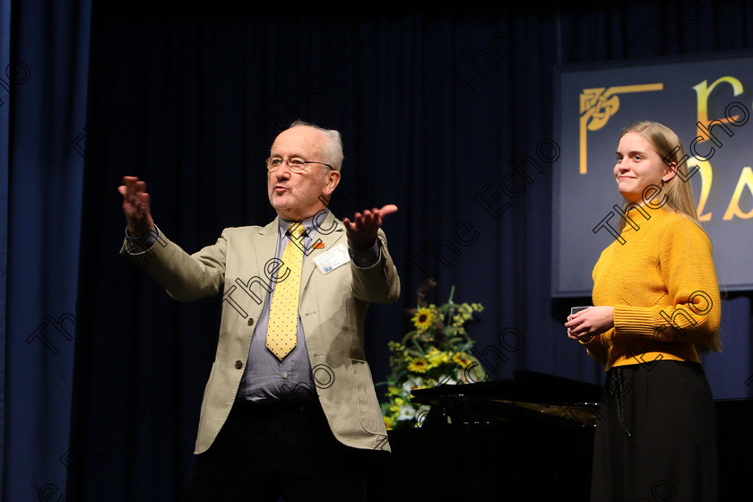 Feis09022018Fri57 
 57
Adjudicator Mr. Richard Deering encouraging the audience for a round of applause for Silver Medallist Holly Nagle from Douglas Road.
 Instrumental Music Class: 212: Woodwind Solo16 Years and Under Feis Maiti 92nd Festival held in Fr. Mathew Hall. EEjob 09/02/2018 Picture: Gerard Bonus.