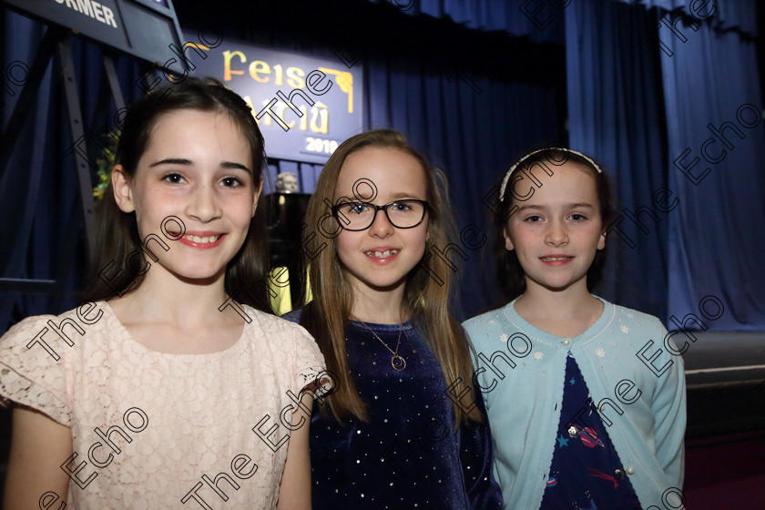 Feis28032019Thu11 
 11
Ruby Mohally, Beatrice Cahill and Sophia Newell from Rathcormac, Wilton and Fermoy.

Class: 365: Solo Verse Speaking Girls 10Years and Under Section 4 Either: Meeting Rachel Field or Wanted A Witches Cat Shelagh McGee.

Feis Maiti 93rd Festival held in Fr. Mathew Hall. EEjob 28/03/2019. Picture: Gerard Bonus