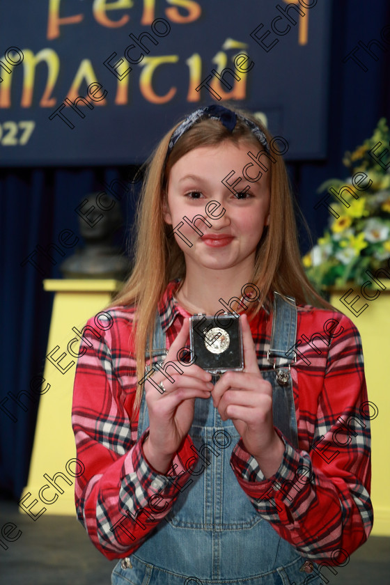 Feis08032019Fri22 
 22 
Silver Medallist Lia Crowley from Carrigaline.

Class: 328: The Fr. Nessan Shaw Memorial Perpetual Cup Dramatic Solo 10YearsandUnder Section 1 A Solo Dramatic Scene not to exceed 4 minutes.

Feis Maiti 93rd Festival held in Fr. Mathew Hall. EEjob 08/03/2019. Picture: Gerard Bonus