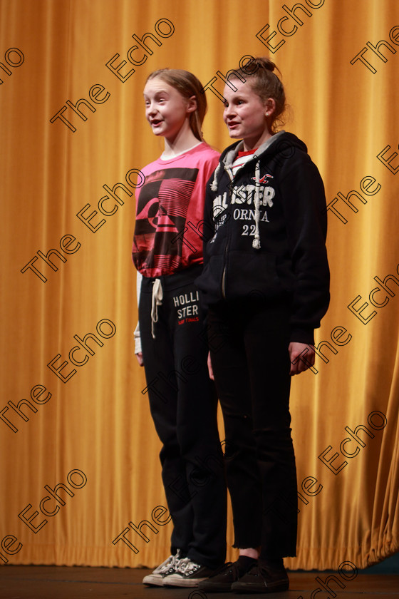 Feis22032019Fri22 
 22~23
Katelyn Buckley and Grinne Finn from Fermoy giving a 3rd place performance of Desolate Heaven.

Class: 311: Dramatic Duo12 Years and Under Section 2 A Dramatic Scene not exceeding 8minutes.

Feis Maiti 93rd Festival held in Fr. Mathew Hall. EEjob 22/03/2019. Picture: Gerard Bonus.