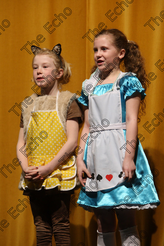 Feis24032018Sat63 
 63~65
Anna Louise Crowley and Christine Lucey performing a scene from Goldilocks.
 Speech and Drama Class: 312: Dramatic Duo 10 Years and Under Feis Maiti 92nd Festival held in Fr. Mathew Hall. EEjob 24/03/2018 Picture: Gerard Bonus