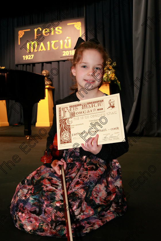 Feis29012018Mon50 
 50
3rd place, Grace Kearney from Watergrasshill.
 EEjob 29/01/2018 
Feis Maiti 92nd Festival held in Fr. Matthew Hall 
Picture: Gerard Bonus

Instrumental Music 
Class: 242: Violin Solo 8 years and under.