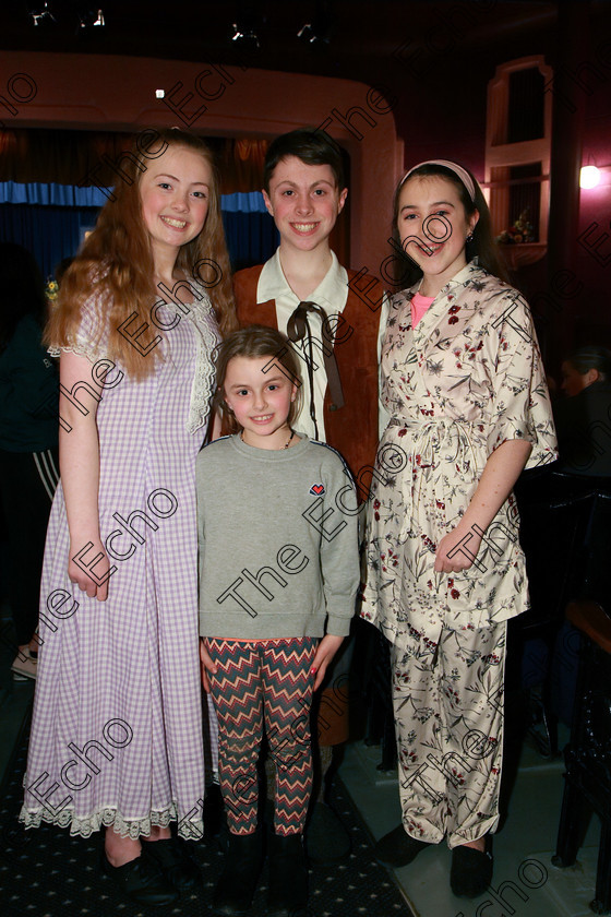 Feis07032018Wed37 
 37
Performers Ciara Hodnett, Darrah OLeary and Karla OHare supported by Eabha OLeary all from Rathbarry.
 Singing and School Choirs Class: 112: The C.A.D.A. Perpetual Trophy Solo Action Song 14 Years and Under Section 1 Feis Maiti 92nd Festival held in Fr. Mathew Hall. EEjob 06/03/2018 Picture: Gerard Bonus.