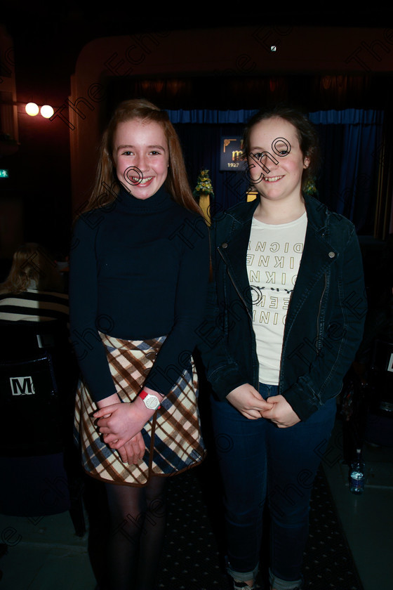 Feis26022018Mon05 
 5
Performers Kate McSweeney and Isabelle Healy from Clougheen and Rochestown.
 Speech and Drama Class: 364: Solo Verse Speaking Girls 11 Years and Under Section 2 Feis Maiti 92nd Festival held in Fr. Mathew Hall. EEjob 26/02/2018 Picture: Gerard Bonus.