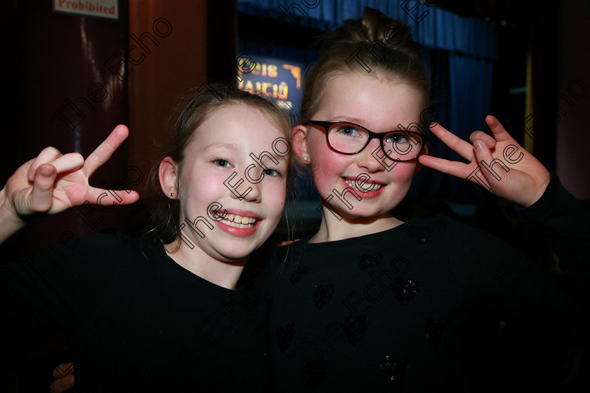 Feis23022018Fri93 
 93
Sally OMahony and Bibheann Ronan.
 Speech and Drama Class: 468 The Ide McSweeney Perpetual Cup Group Mime 11 Years and Under Feis Maiti 92nd Festival held in Fr. Mathew Hall. EEjob 23/02/2018 Picture: Gerard Bonus.