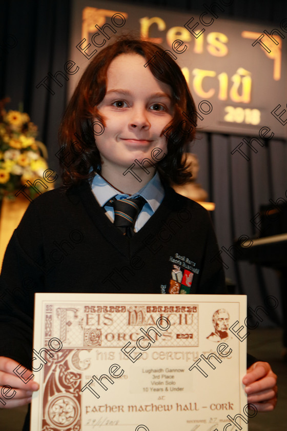 Feis29012018Mon32 
 32
Joint 3rd place; Lughaidh Gannow from Blackrock.
 EEjob 29/01/2018 
Feis Maiti 92nd Festival held in Fr. Matthew Hall 
Picture: Gerard Bonus

Instrumental Music
Class 241 Violin Solo 10 years and Under