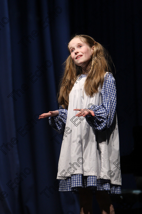 Feis27022018Tue13 
 11~13
Emma Kirby performing Maybe from Annie.
 Singing and School Choirs Class: 114: The Altrusa Club of Cork Perpetual Trophy Solo Action Song 10 Years and Under Section 1; Feis Maiti 92nd Festival held in Fr. Mathew Hall. EEjob 27/02/2018 Picture: Gerard Bonus.