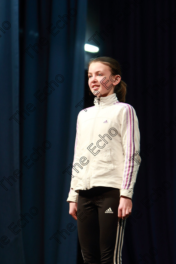 Feis19032019Tue21 
 21
Olivia Lynch performing.

Class: 364: Solo Verse Speaking Girls 11 Years and Under Section 2 Either: Cat Mary Britton Miller or: The Dark James Carter.

Feis Maiti 93rd Festival held in Fr. Mathew Hall. EEjob 19/03/2019. Picture: Gerard Bonus.