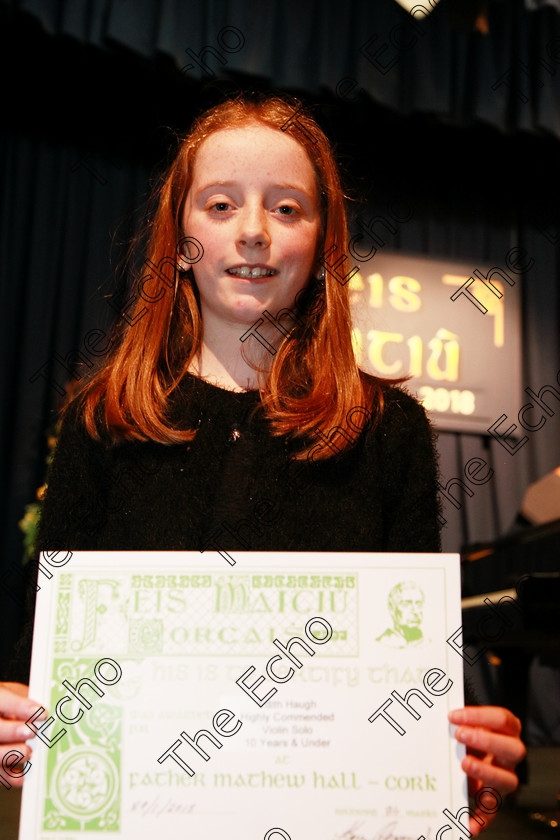 Feis29012018Mon30 
 30
Highly Commended Edith Haugh, from Ennis Co. Clare.
 EEjob 29/01/2018 
Feis Maiti 92nd Festival held in Fr. Matthew Hall 
Picture: Gerard Bonus

Instrumental Music
Class 241 Violin Solo 10 years and Under