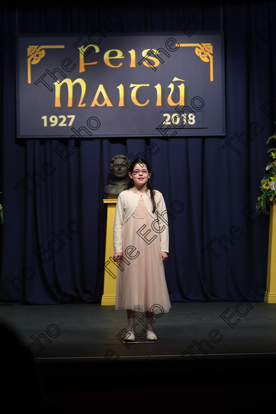 Feis12032018Mon17 
 17
Saoirse Twomey from Ballinhassig reciting her poem for a commended
 Speech and Drama Class: 365: Solo Verse Speaking Girls 10 Years and Under Section 4 Feis Maiti 92nd Festival held in Fr. Mathew Hall. EEjob 12/03/2018 Picture: Gerard Bonus