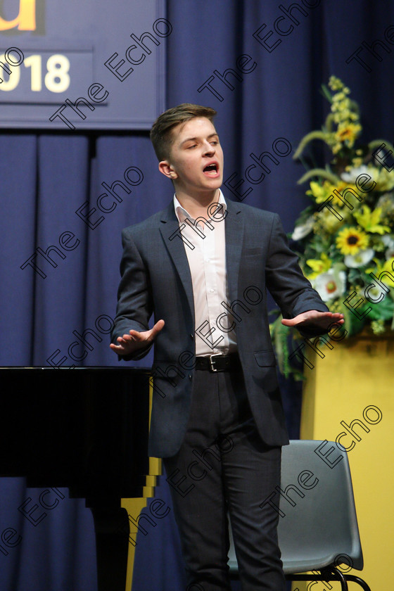 Feis26032018Mon73 
 73
Rory Collins from Ovens singing Anthem from The Musical Chess.
 Speech and Drama Class: 111: The Edna McBirney Memorial Perpetual Cup Solo Action Song 16 Years and Under Section 1 An action song of own choice Feis Maiti 92nd Festival held in Fr. Mathew Hall. EEjob 26/03/2018 Picture: Gerard Bonus