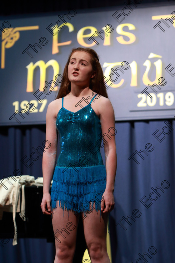 Feis02032019Sat08 
 8~9
Emma Murphy singing Anything Goes as part of her Repertoire.

Class: 18: The Junior Musical Theatre Recital Perpetual Cup Solo Musical Theatre Repertoire 15 Years and Under A 10 minute recital programme of contrasting style and period.

Feis Maiti 93rd Festival held in Fr. Mathew Hall. EEjob 02/03/2019. Picture: Gerard Bonus