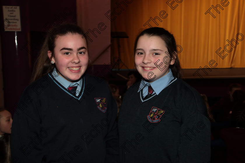 Feis12042018Thu33 
 33
Chloe Hennessy and Saoirse McSweeney from Scoil Aiseiri Chrost.
 Singing Class: 84: The Sr. M. Benedicta Memorial Perpetual Cup Primary School Unison Choirs Section 1 Feis Maiti 92nd Festival held in Fr. Mathew Hall. EEjob 28/03/2018 Picture: Gerard Bonus