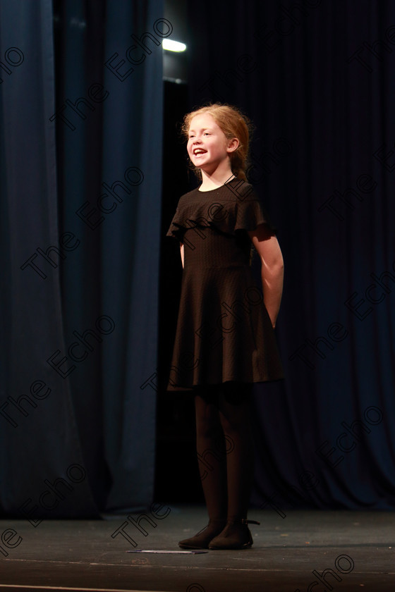 Feis19032019Tue15 
 15
Rachel Forrest performing.

Class: 364: Solo Verse Speaking Girls 11 Years and Under Section 2 Either: Cat Mary Britton Miller or: The Dark James Carter.

Feis Maiti 93rd Festival held in Fr. Mathew Hall. EEjob 19/03/2019. Picture: Gerard Bonus.