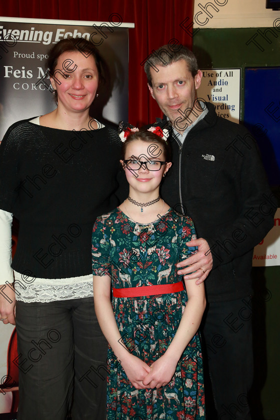 Feis0602109Wed16 
 16
Performer Selena ORourke from Model Farm Road with her parents Violeta and Shane.

Class: 160: The Kathleen Davis Memorial Perpetual Cup Piano Repertoire 12Years and Under Programme of contrasting style and period, time limit 10 minutes.

Feis Maiti 93rd Festival held in Fr. Matthew Hall. EEjob 06/02/2019. Picture: Gerard Bonus