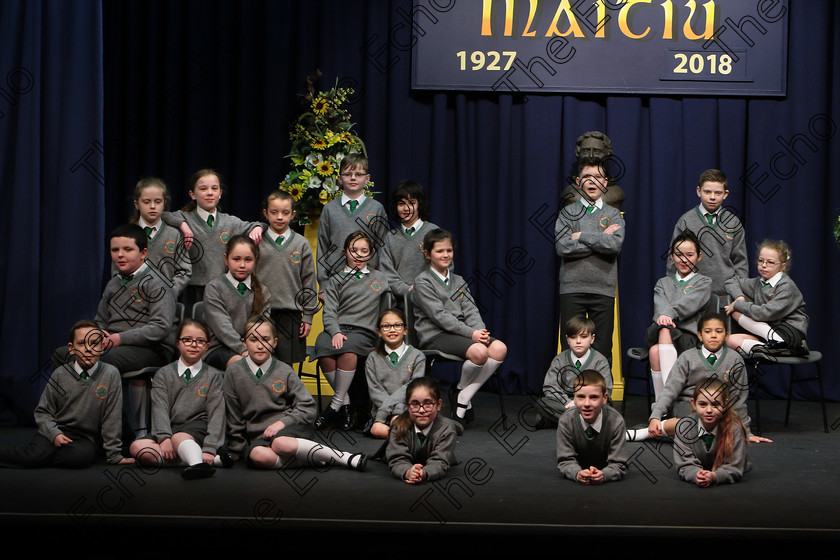 Feis23022018Fri12 
 6~14
An Teaghlaigh Ballyphehane performing.
 Speech and Drama Class: 476: The Peg OMahony Memorial Perpetual Cup Choral Speaking 4th Class Feis Maiti 92nd Festival held in Fr. Mathew Hall. EEjob 23/02/2018 Picture: Gerard Bonus.