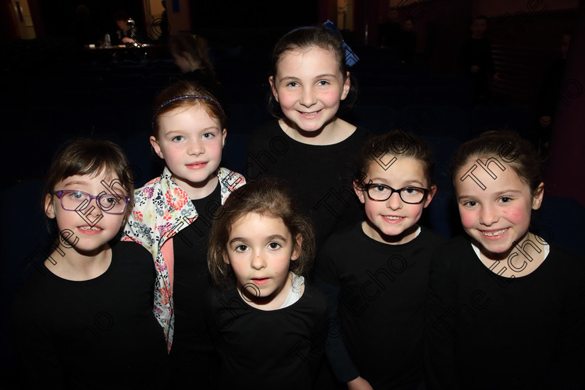 Feis29032019Fri52 
 52
Abby Murray, Sarah Henderick, Abby Moynihan, Tiffney and Aisling OSullivan from Ellis Stage School, Passage West.

Class: 469: The Thomas OConnell Memorial Perpetual Cup Group Mime 9 Years and Under choice of (a) A Walk in the Park(c) Hide and Seek (b) The Fun Fair(d) Lets Build a Snowman.

Feis Maiti 93rd Festival held in Fr. Mathew Hall. EEjob 29/03/2019. Picture: Gerard Bonus