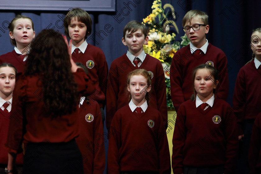 Feis28022019Thu44 
 42~44
Gaelscoil U Eigeartaigh Cobh singing Noreen Bn.

Class: 85: The Soroptimist International (Cork) Perpetual Trophy and Bursary
Bursary Value 130 Unison or Part Choirs 13 Years and Under Two contrasting folk songs.

Feis Maiti 93rd Festival held in Fr. Mathew Hall. EEjob 28/02/2019. Picture: Gerard Bonus