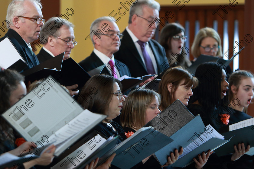 Feis0302109Sun20 
 20~23
Castlemartyr Choir singing Dixit Maria Conducted by Toms O Tuama.

Class: 76: The Wm. Egan Perpetual Cup Adult Sacred Choral Group or Choir Two settings of Sacred Words.

Feis Maiti 93rd Festival held in Fr. Matthew Hall. EEjob 03/02/2019. Picture: Gerard Bonus.