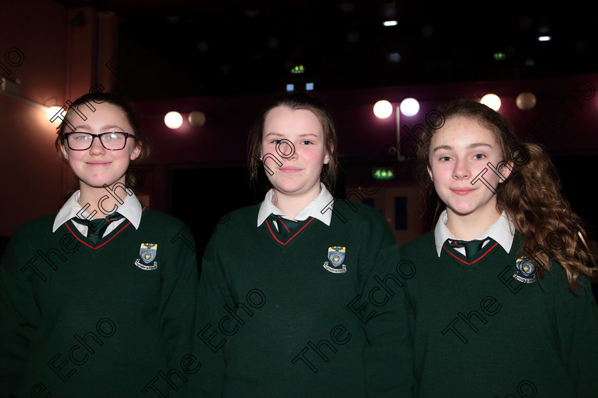 Feis12042018Thu43 
 43
Lauren Fitzgerald, Amy Keane and Aoibhe Quirke from Cashel Community School. 
 Singing Class: 83: The Loreto Perpetual Cup Secondary School Unison Choirs Feis Maiti 92nd Festival held in Fr. Mathew Hall. EEjob 12/04/2018 Picture: Gerard Bonus