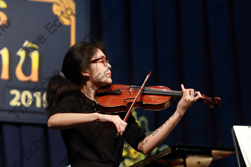 Feis0702109Thu16 
 15~16
Megan Chan from Blackrock giving a Cup and Bursary performance of Wyeniawski violin Concerto no.2, 1st movement.

Class: 141: The Br. Paul ODonovan Memorial Perpetual Cup and Bursary Bursary Value 500 Sponsored by the Feis Maiti Advanced Recital Programme 17Years and Under An Advanced Recital Programme.

Feis Maiti 93rd Festival held in Fr. Matthew Hall. EEjob 07/02/2019. Picture: Gerard Bonus