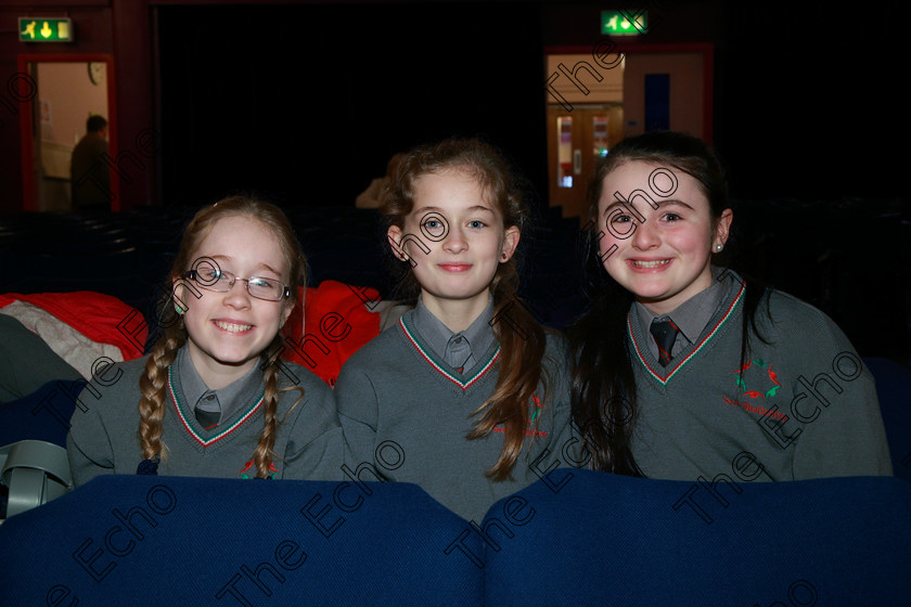 Feis21022018Wed09(1) 
 9
Twins Maria and Cliona Twomey with Jane Larkin from Ballinora NS 6th Class.
 Speech and Drama Classes: 485: Action Verse The OBrien Perpetual Cup5th Class and Class: 484: The Sri Lanka Festival Perpetual Trophy 6th Class, Feis Maiti 92nd Festival held in Fr. Mathew Hall. EEjob 21/02/2018 Picture: Gerard Bonus.