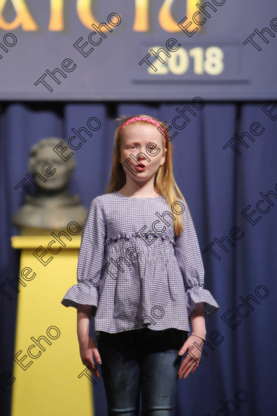 Feis25032018Sun27 
 27
Tara Daly received a Bronze Medal for reciting her poem.
 Speech and Drama Class: 365: Solo Verse Speaking Girls 10 Years and Under Section 5 Feis Maiti 92nd Festival held in Fr. Mathew Hall. EEjob 25/03/2018 Picture: Gerard Bonus