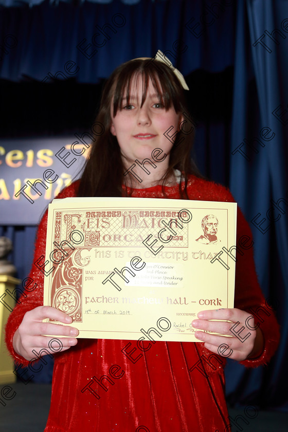 Feis19032019Tue33 
 33
Commended Isolyn OConnor from Ballymore.

Class: 364: Solo Verse Speaking Girls 11 Years and Under Section 2 Either: Cat Mary Britton Miller or: The Dark James Carter.

Feis Maiti 93rd Festival held in Fr. Mathew Hall. EEjob 19/03/2019. Picture: Gerard Bonus.