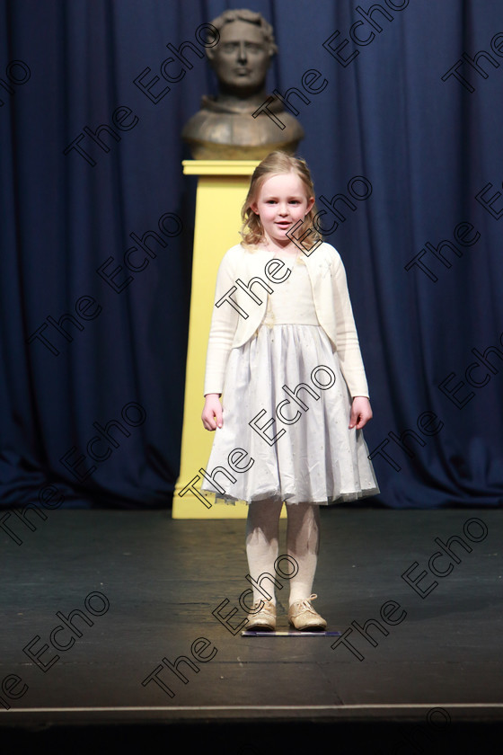 Feis23032019Sat39 
 39
Emma Kelly performing.

Class: 369: Solo Verse Speaking Girls 6 Years and Under Section 2 Either Ice Cone Island Bernard Lodge or Night Fright Marian Swinger.

Feis Maiti 93rd Festival held in Fr. Mathew Hall. EEjob 23/03/2019. Picture: Gerard Bonus.