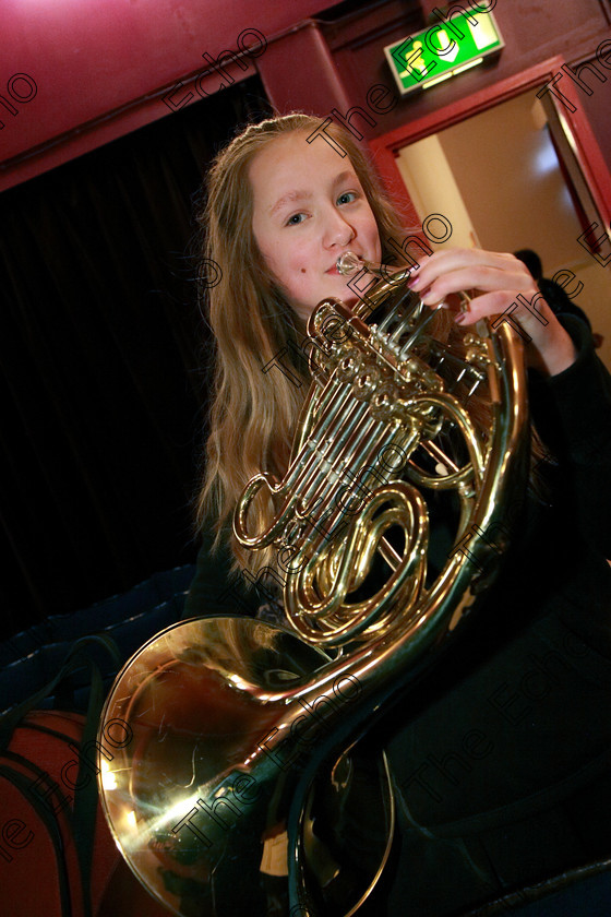 Feis06022018Tue18 
 18
Ella Morrisson from Montenotte practicing on the French horn.
 Instrumental Music Class: 205: Brass Solo 12 Years and Under Feis Maiti 92nd Festival held in Fr. Mathew Hall. EEjob 05/02/2018 Picture: Gerard Bonus.