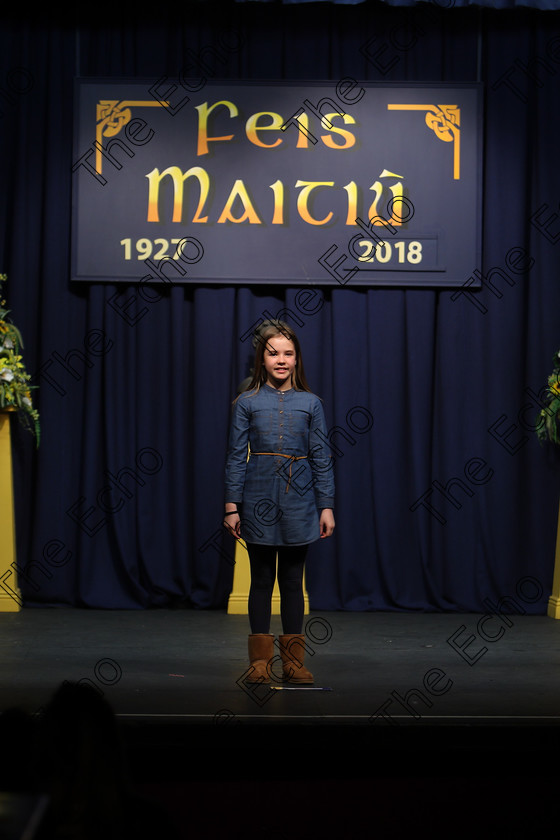 Feis12032018Mon37 
 37
Roscha Grant reciting her poem
 Speech and Drama Class: 365: Solo Verse Speaking Girls 10 Years and Under Section 4 Feis Maiti 92nd Festival held in Fr. Mathew Hall. EEjob 12/03/2018 Picture: Gerard Bonus