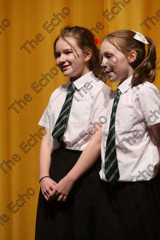 Feis24032018Sat19 
 19~21
Commended Caitlin and Lily McCarthy Vickie Angel.
 Speech and Drama Class: 312: Dramatic Duo 10 Years and Under Feis Maiti 92nd Festival held in Fr. Mathew Hall. EEjob 24/03/2018 Picture: Gerard Bonus