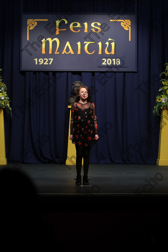 Feis12032018Mon29 
 29
Lucy Blessing reciting her poem
 Speech and Drama Class: 365: Solo Verse Speaking Girls 10 Years and Under Section 4 Feis Maiti 92nd Festival held in Fr. Mathew Hall. EEjob 12/03/2018 Picture: Gerard Bonus