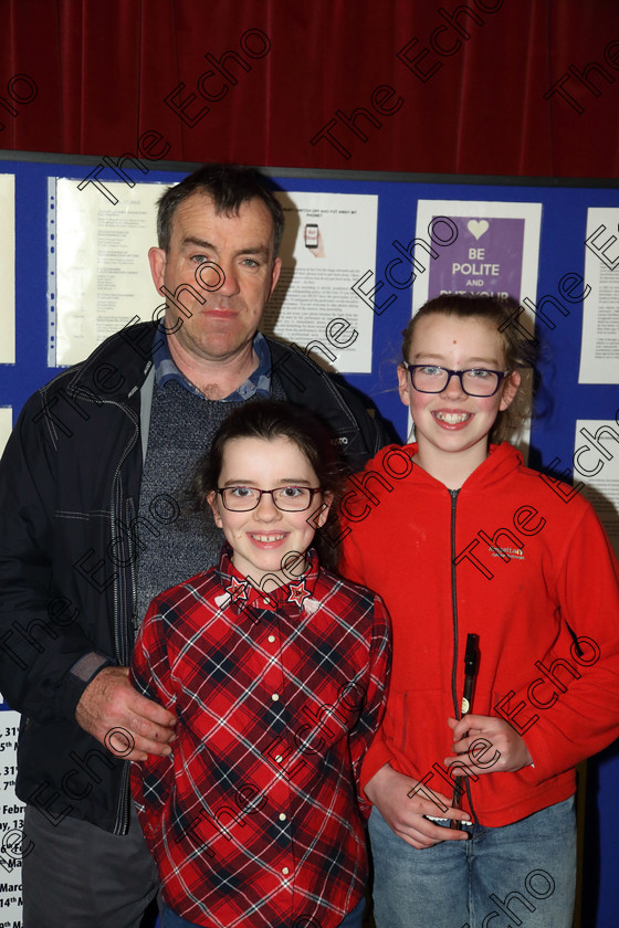 Feis05042019Fri27 
 27
Performer Emma Horgan from Douglas with her sister Michelle and Dad Martin.

Class: 567: Feadg Stain 12 Bliana DAois N Faoina Dh phort eagsla.

Feis Maiti 93rd Festival held in Fr. Mathew Hall. EEjob 05/04/2019. Picture: Gerard Bonus