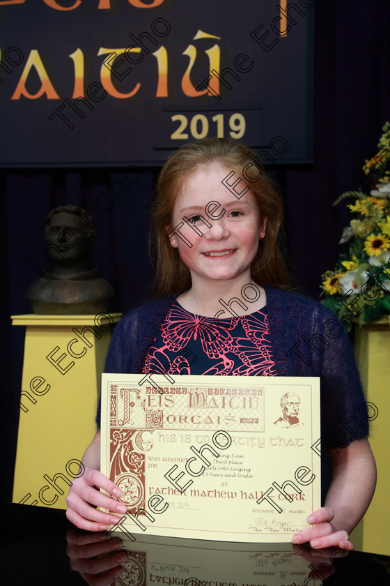 Feis04032019Mon26 
 26
3rd place Aisling Finn from Fermoy.

Class: 53: Girls Solo Singing 13 Years and UnderSection 2John Rutter A Clare Benediction (Oxford University Press).

Feis Maiti 93rd Festival held in Fr. Mathew Hall. EEjob 04/03/2019. Picture: Gerard Bonus