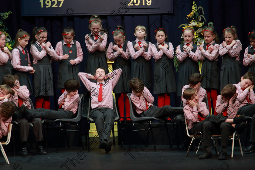 Feis03042019Wed13 
 10~15
Gaelscoil U Riada Wilton 3rd Class performing.

Rinn: 533: Corn U Bhuachalla Cr-Reacaireacht 9 Bliana DAois N Faoina An Clog Padraig MacConcoille. (b) A Rogha Fin.

Feis Maiti 93rd Festival held in Fr. Mathew Hall. EEjob 03/04/2019. Picture: Gerard Bonus