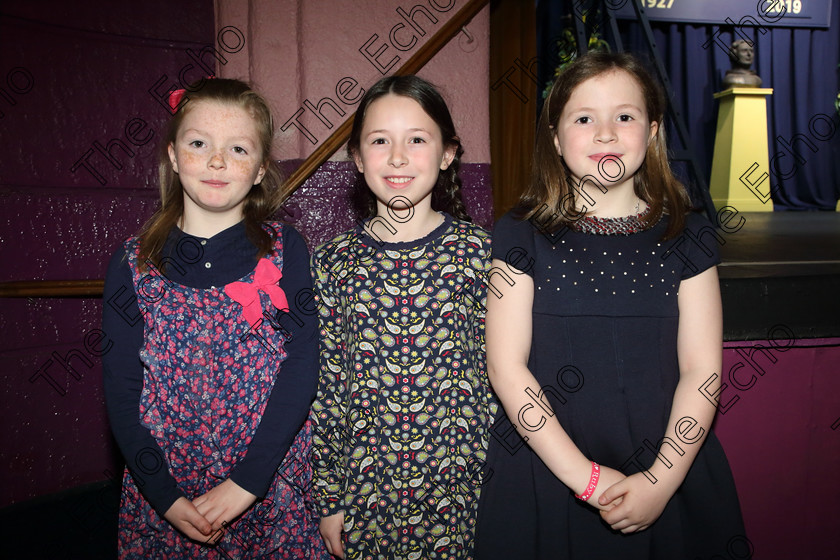 Feis30032019Sat03 
 3
Performers Rosie Costin, Sbeal Nic Congail and Ruby McSweeney.

Class: 367: Solo Verse Speaking Girls 8YearsandUnder Section 5 Either: Breakdown Jean Kenward. Or: The Haunted House John Foster.

Feis Maiti 93rd Festival held in Fr. Mathew Hall. EEjob 30/03/2019. Picture: Gerard Bonus