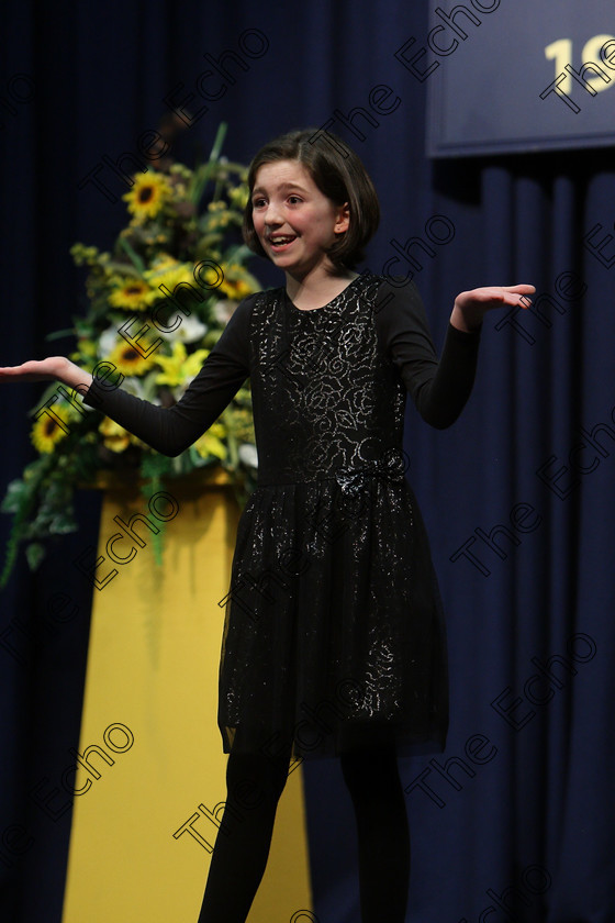 Feis16032018Fri06 
 5~6
Mairad Stapleton performing Charlotte's Webb.
 Speech and Drama Class: 328: The Fr. Nessan Shaw Memorial Perpetual Cup Dramatic Solo 10 Years and Under Section 3 Feis Maiti 92nd Festival held in Fr. Mathew Hall. EEjob 16/03/2018 Picture: Gerard Bonus.