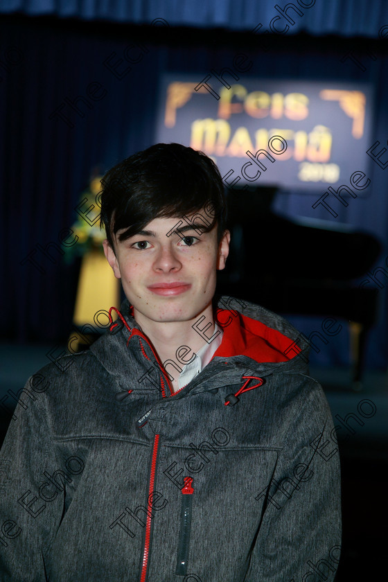 Feis03022018Sat15 
 15
Performer Sean Looney from Grange Douglas.
 Instrumental Music Class: 181: Piano Repertoire 16 Years and Under Confined Feis Maiti 92nd Festival held in Fr. Matthew Hall. EEjob 02/02/2018 Picture: Gerard Bonus.