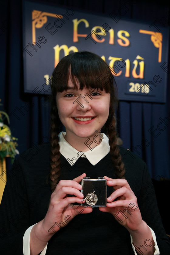 Feis07032018Wed40 
 39~40
Silver Medallist Ava Hennessy from Douglas for her performance of Pulled from Adams Family.
 Singing and School Choirs Class: 112: The C.A.D.A. Perpetual Trophy Solo Action Song 14 Years and Under Section 1 Feis Maiti 92nd Festival held in Fr. Mathew Hall. EEjob 06/03/2018 Picture: Gerard Bonus.