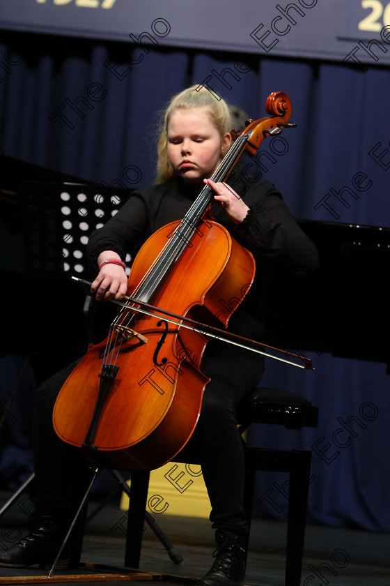 Feis09022018Fri09 
 9
Martha Dwyer performing.

Instrumental Music Class: 232: The Houlihan Memorial Perpetual Cup 
String Repertoire 14 Years and Under Feis Maiti 92nd Festival held in Fr. Mathew Hall. EEjob 09/02/2018 Picture: Gerard Bonus.