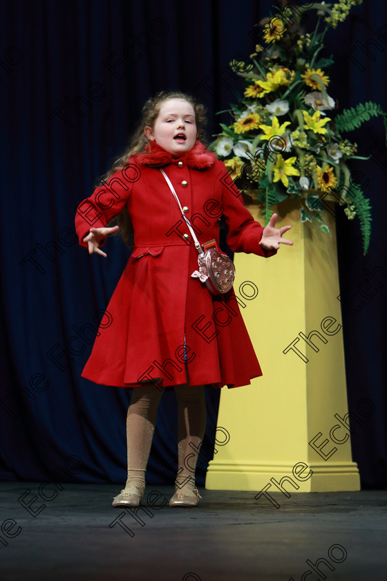 Feis08032019Fri03 
 3
Aisling Twomey performing as Violet Bolgard from Charlie and The Chocolate Factory.

Class: 328: The Fr. Nessan Shaw Memorial Perpetual Cup Dramatic Solo 10YearsandUnder Section 1 A Solo Dramatic Scene not to exceed 4 minutes.

Feis Maiti 93rd Festival held in Fr. Mathew Hall. EEjob 08/03/2019. Picture: Gerard Bonus