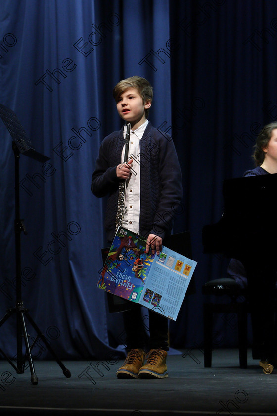 Feis30012018Tueo18 
 18
Dominic Geslers introducing his contrasting piece.
 EEjob 30/01/2018 
Feis Maiti 92nd Festival held in Fr. Matthew Hall 
Picture: Gerard Bonus

Instrumental Music. 
Class: 214: The Casey Perpetual Cup Woodwind Solo12 years and Under.